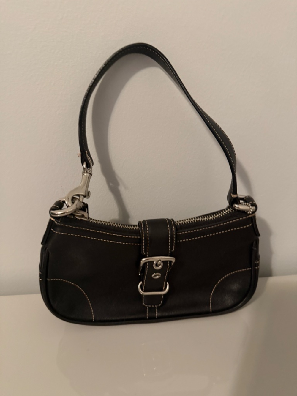 COACH Hampton Black Leather with Buckle Mini Bag - Picture 6 of 9